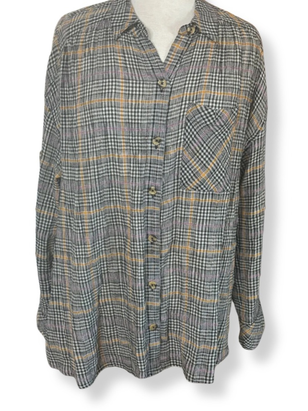 ✨ Free People Plaid Oversized Button Down Shirt ✨